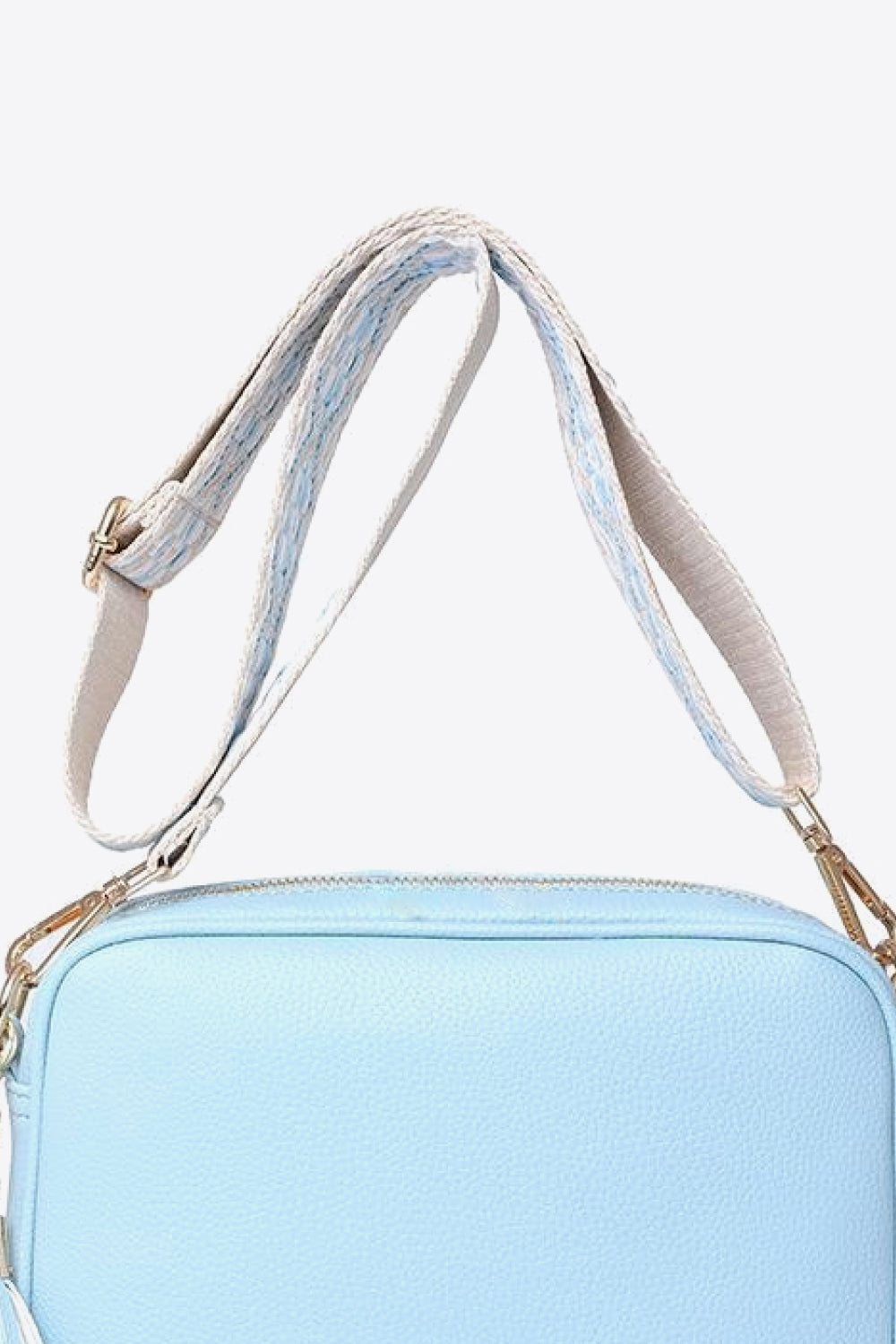 PU Leather Tassel Crossbody Bag - Celeste    