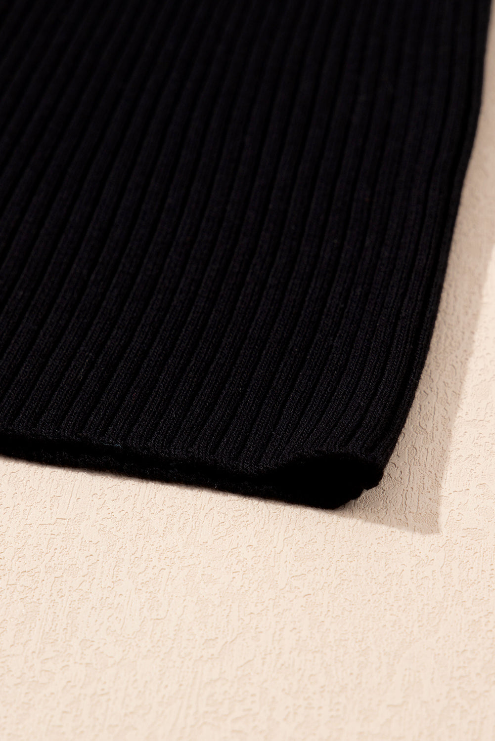 Black Colorblock Edge Ribbed Knit U Neck Tank Top - Celeste  Tops/Tank Tops  