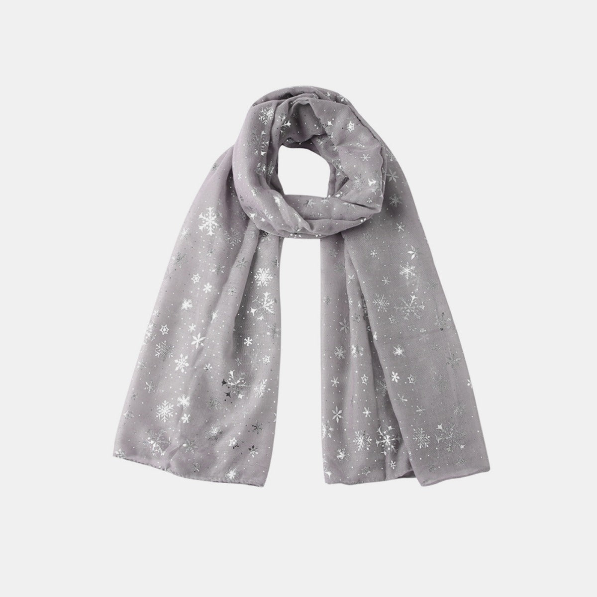 Thermal Snowflakes Polyester Scarf - Celeste    
