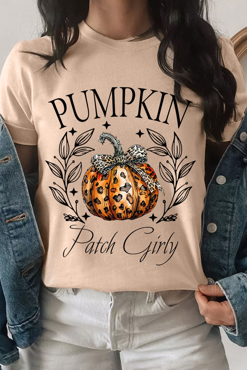 Bowknot Pumpkin Shirt - Celeste  Graphic/Graphic Tees  