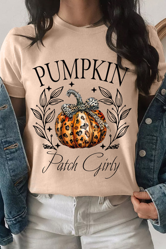 Bowknot Pumpkin Shirt - Celeste  Graphic/Graphic Tees  