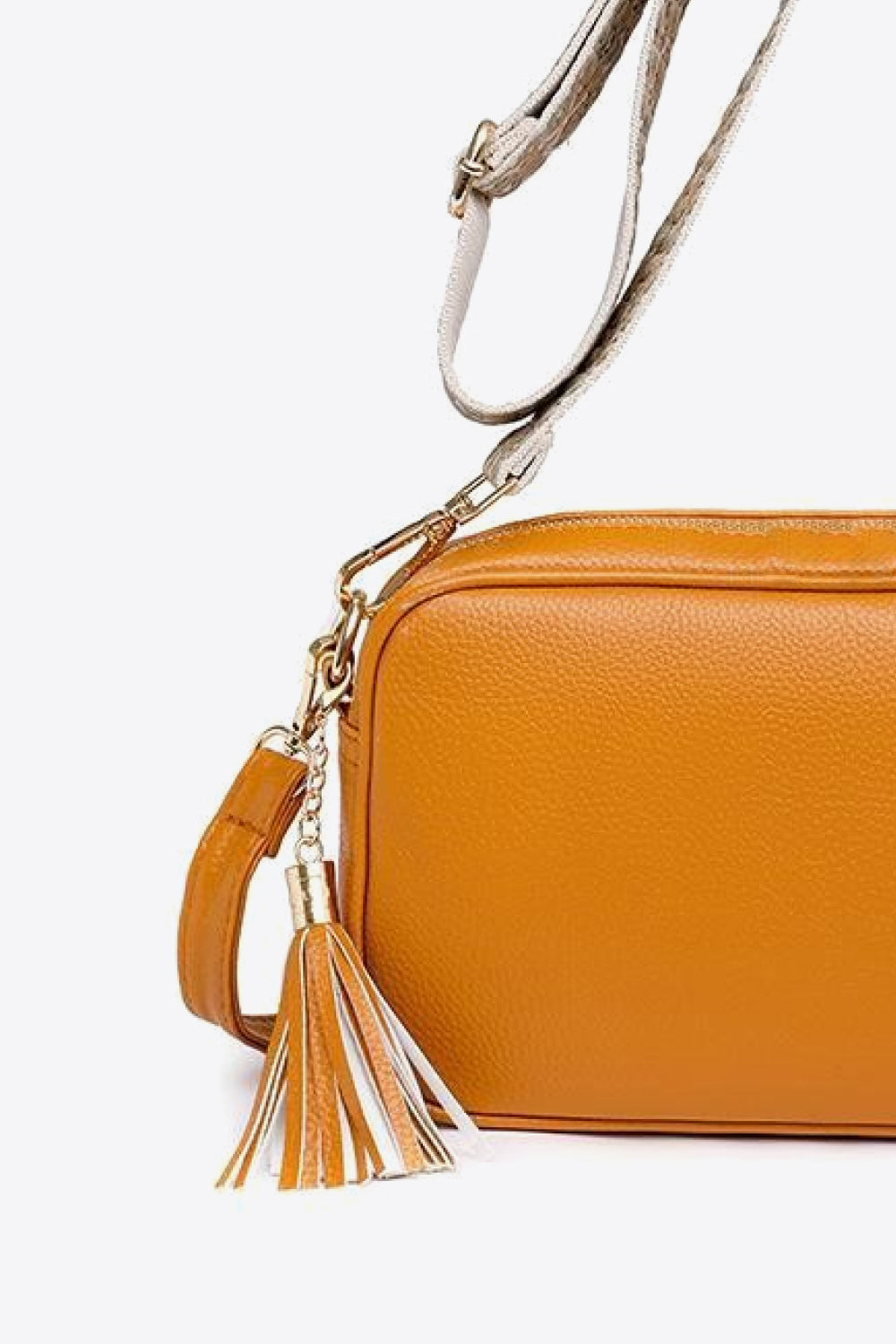 PU Leather Tassel Crossbody Bag - Celeste    