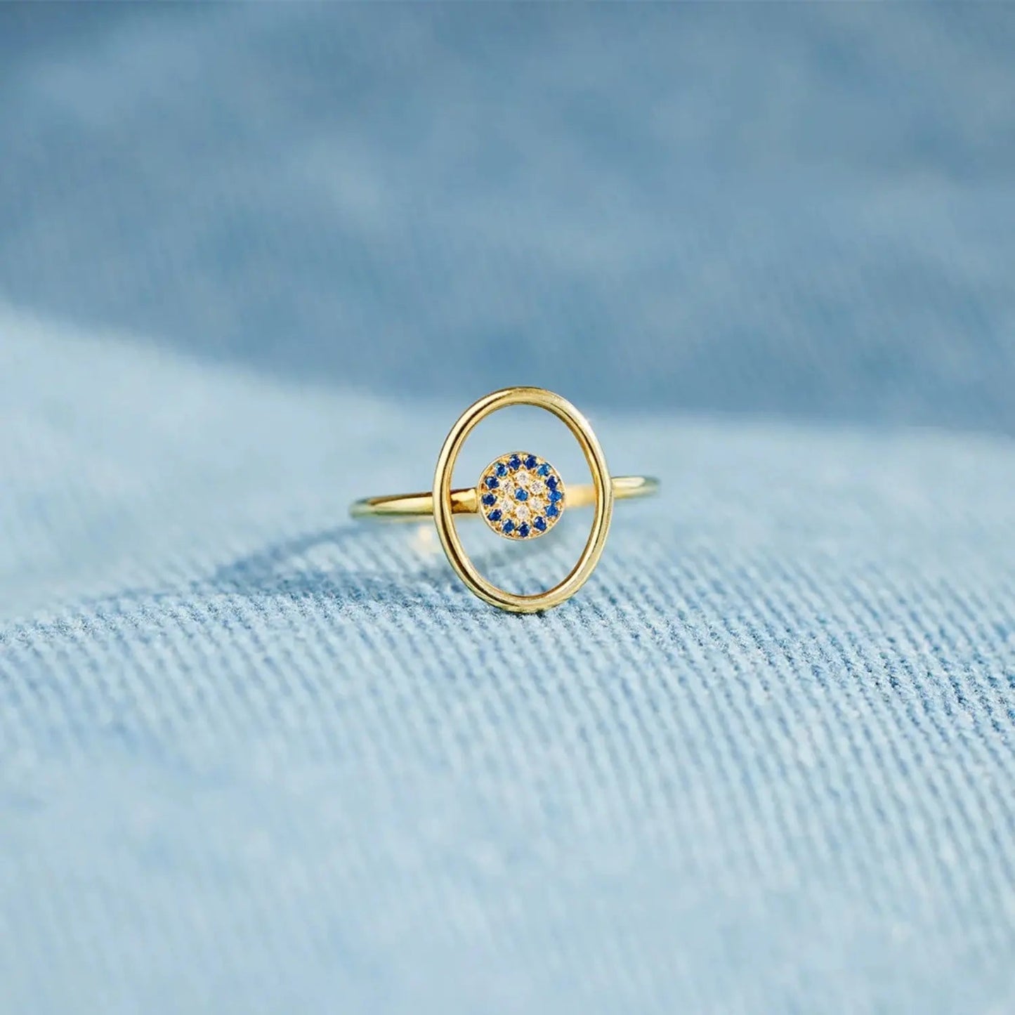 925 Sterling Silver Evil Eye Ring - Celeste    