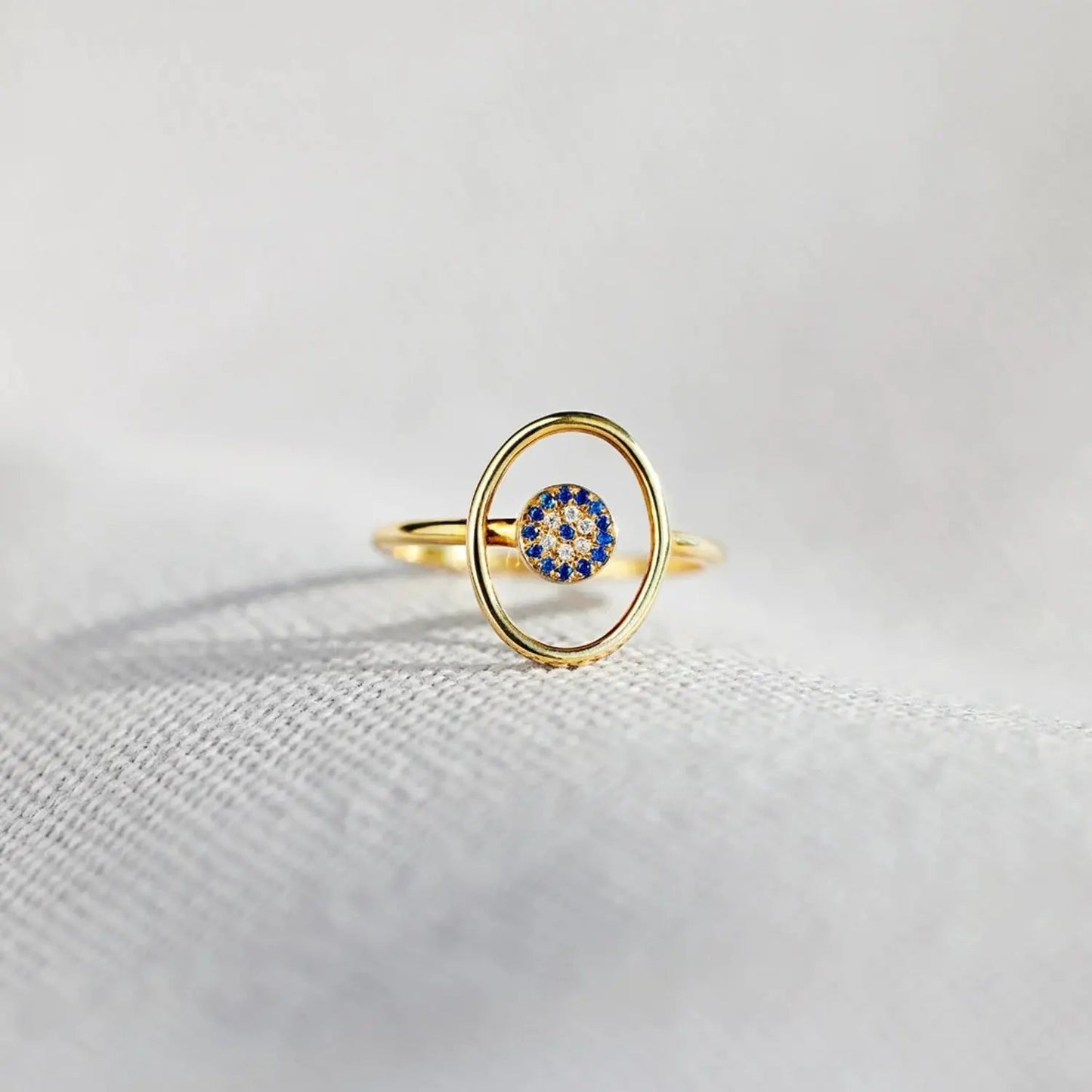 925 Sterling Silver Evil Eye Ring - Celeste    