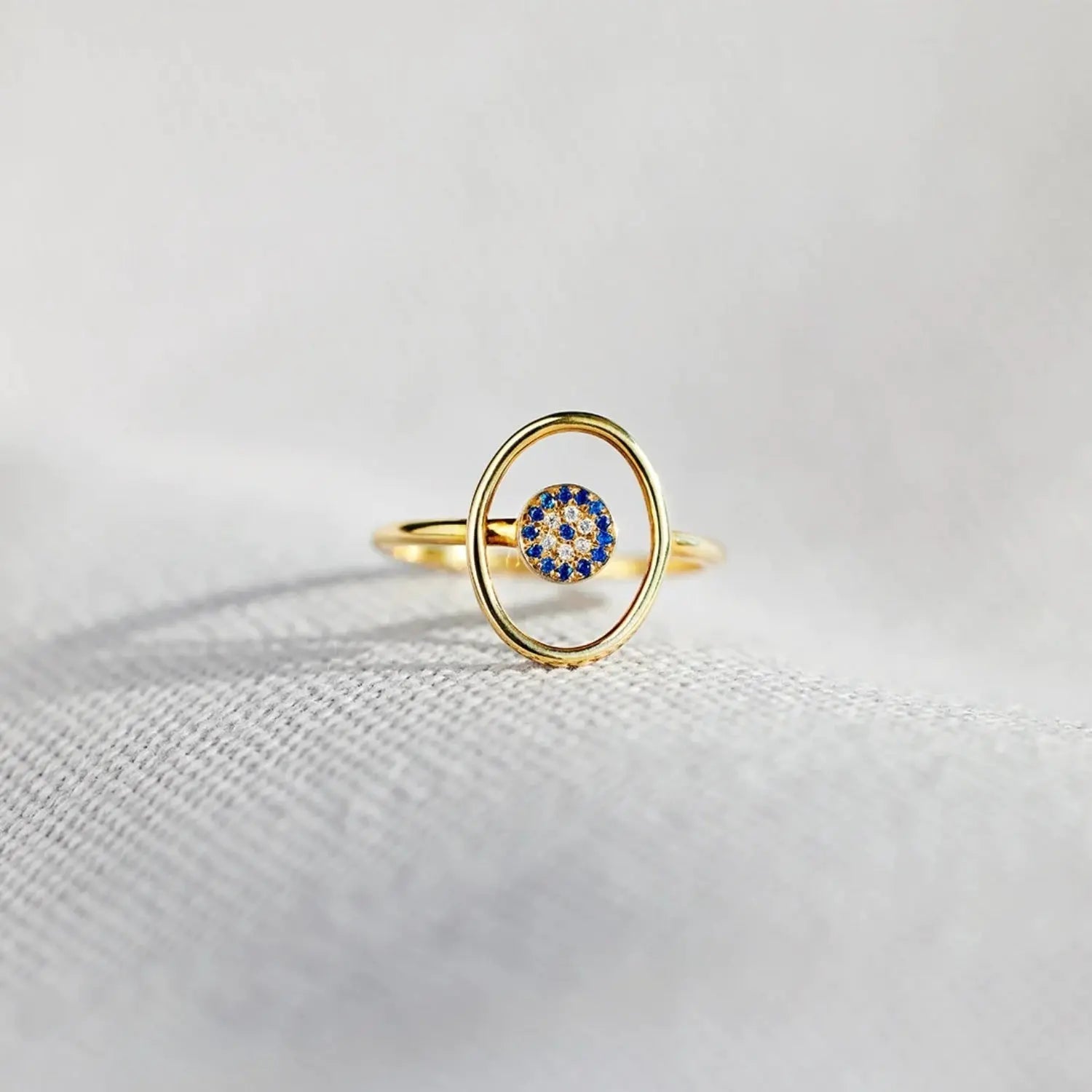 925 Sterling Silver Evil Eye Ring - Celeste    
