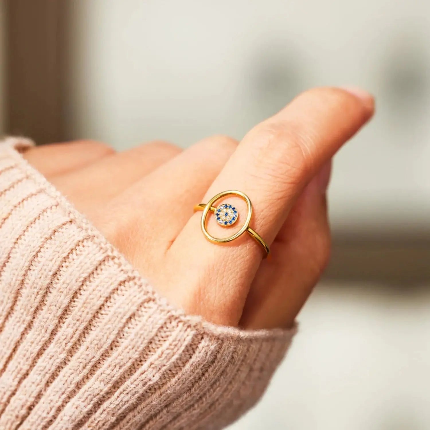 925 Sterling Silver Evil Eye Ring - Celeste    