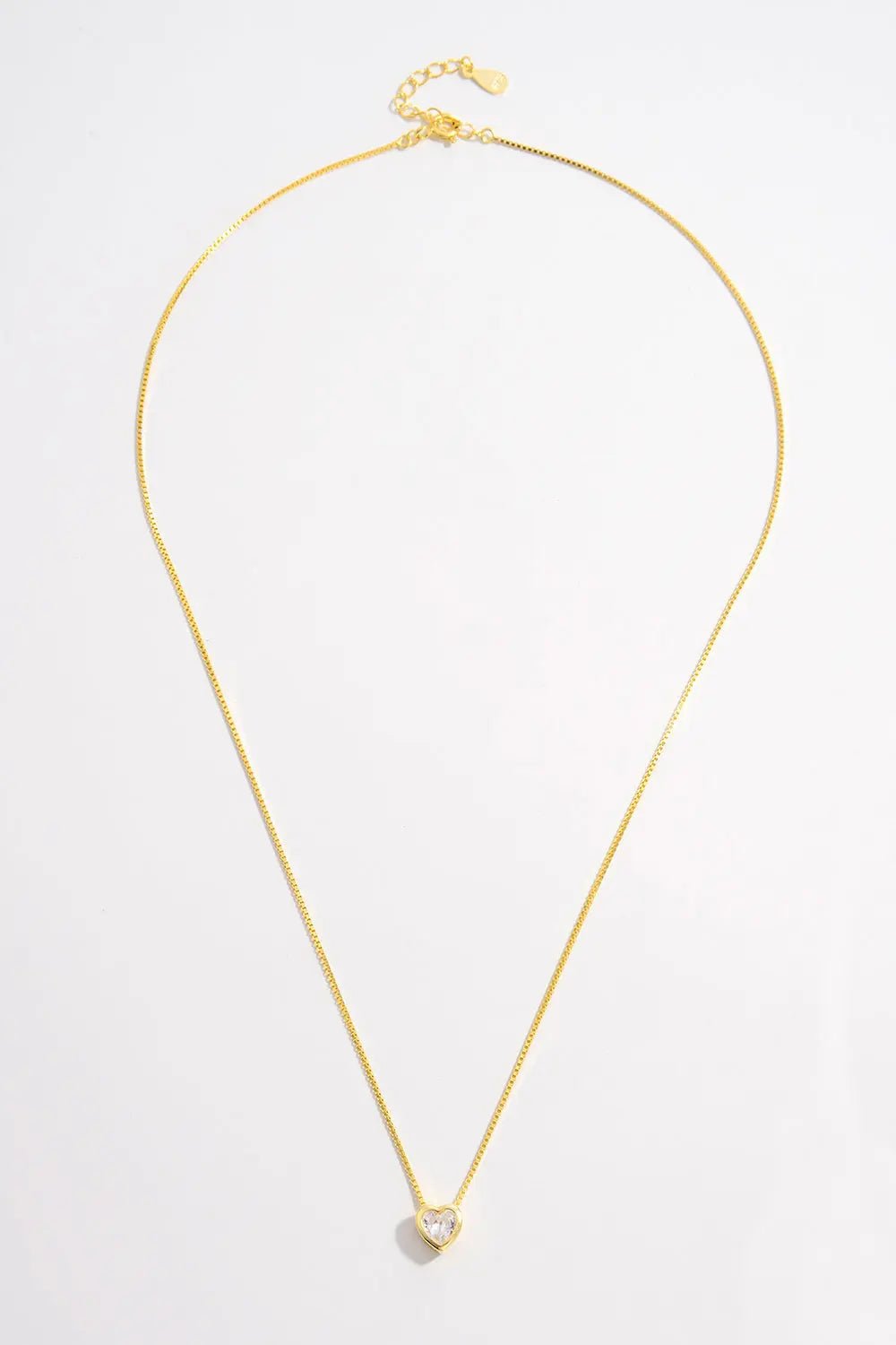925 Sterling Silver Inlaid Zircon Heart Pendant Necklace - Celeste    