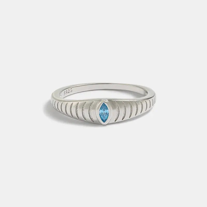 925 Sterling Silver Inlaid Zircon Ring - Celeste    