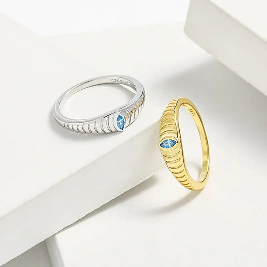 925 Sterling Silver Inlaid Zircon Ring - Celeste    