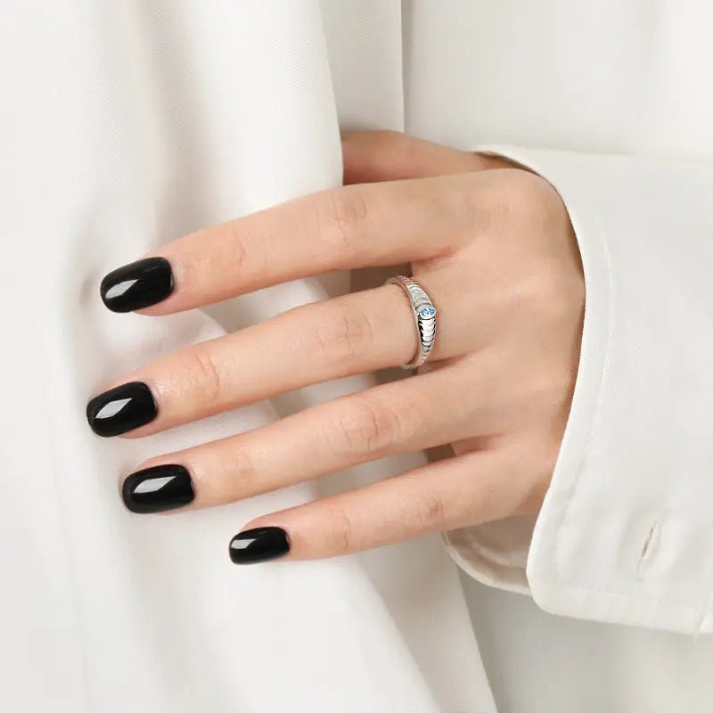 925 Sterling Silver Inlaid Zircon Ring - Celeste    