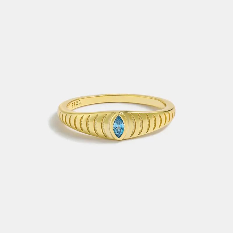 925 Sterling Silver Inlaid Zircon Ring - Celeste    