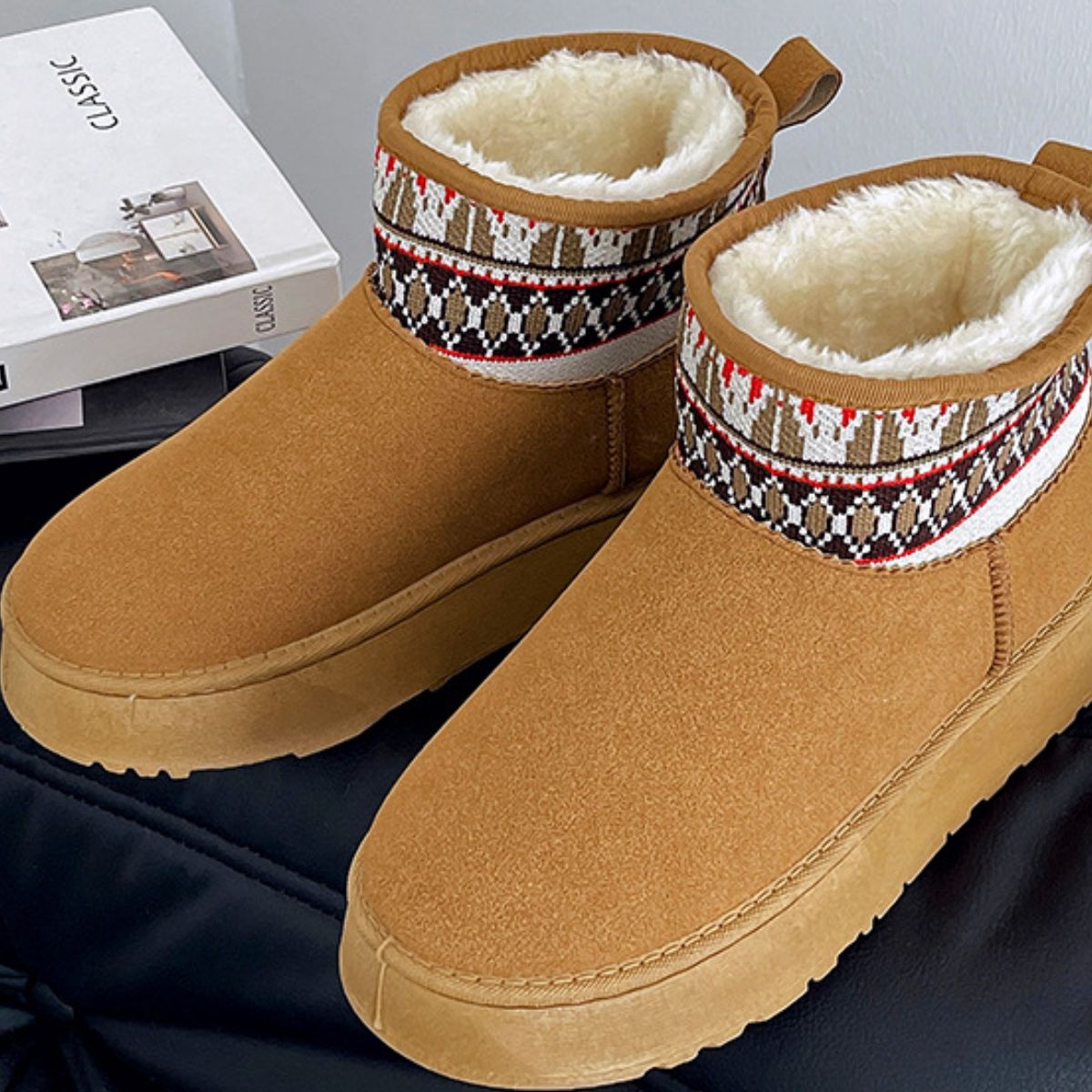 Thermal Suede Platform Boots - Celeste    