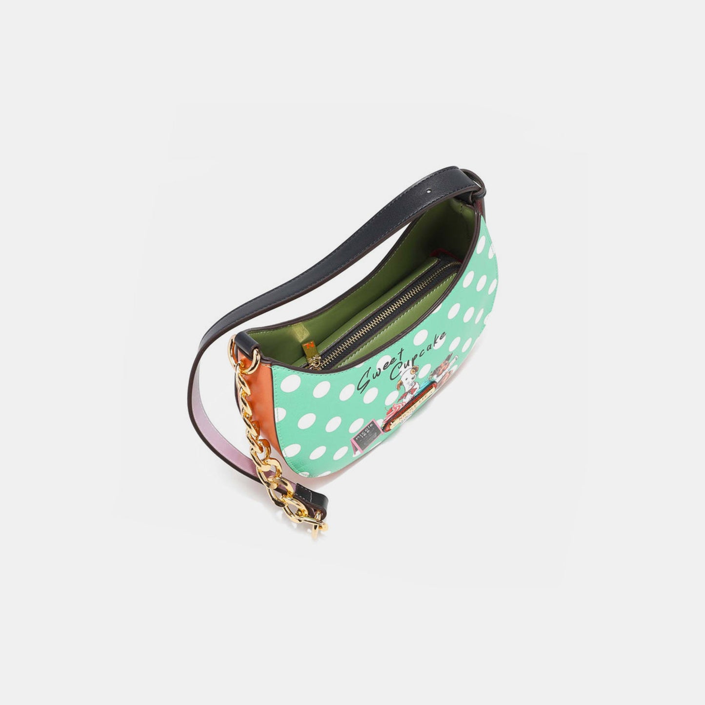 Nicole Lee USA Vegan Leather Polka Dot Shoulder Bag - Celeste    
