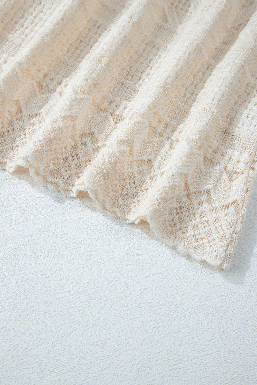 White Geometric Lace Blouse - Celeste  Tops/Blouses & Shirts  