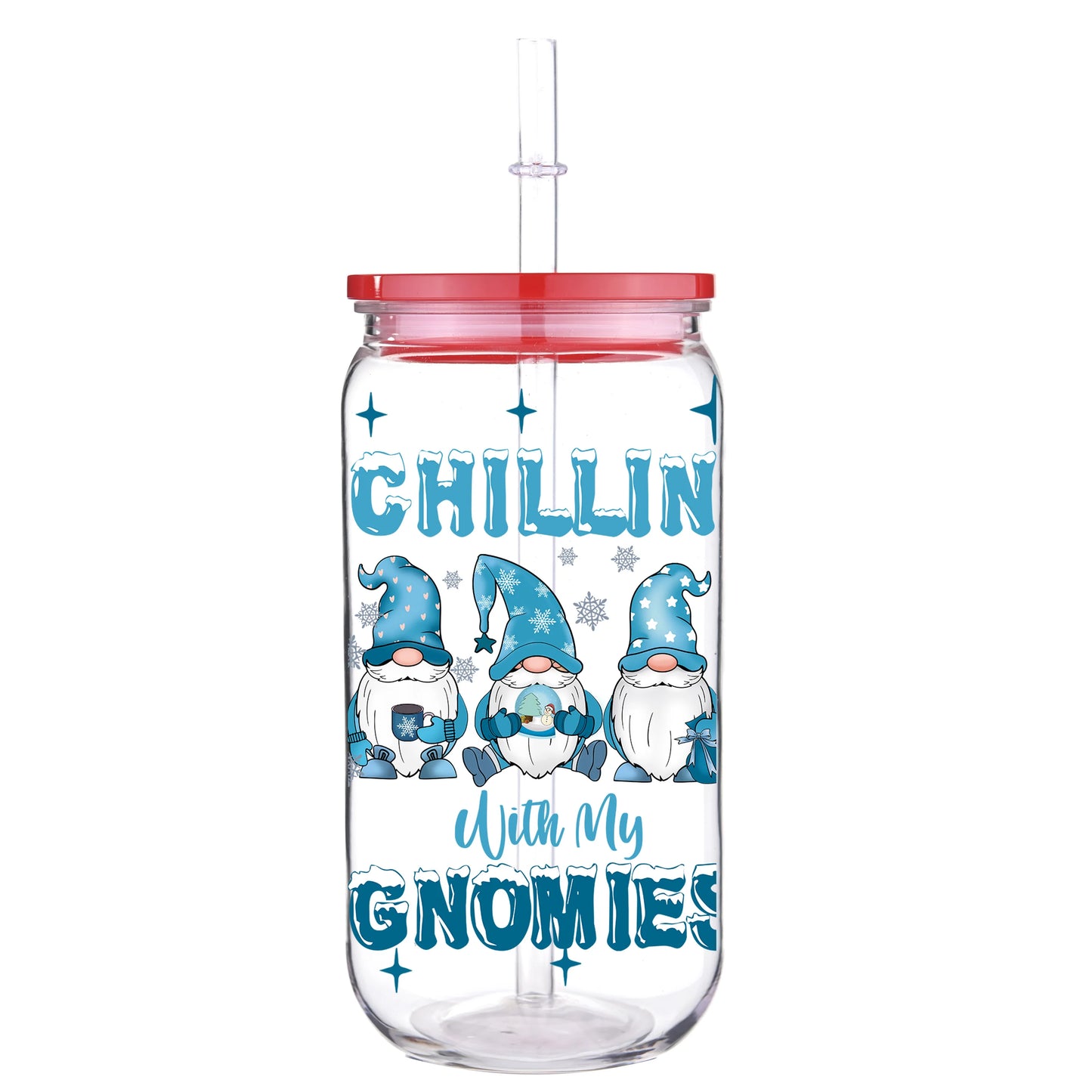 Christmas 16oz Printed Glass Cup - 6 Piece Set