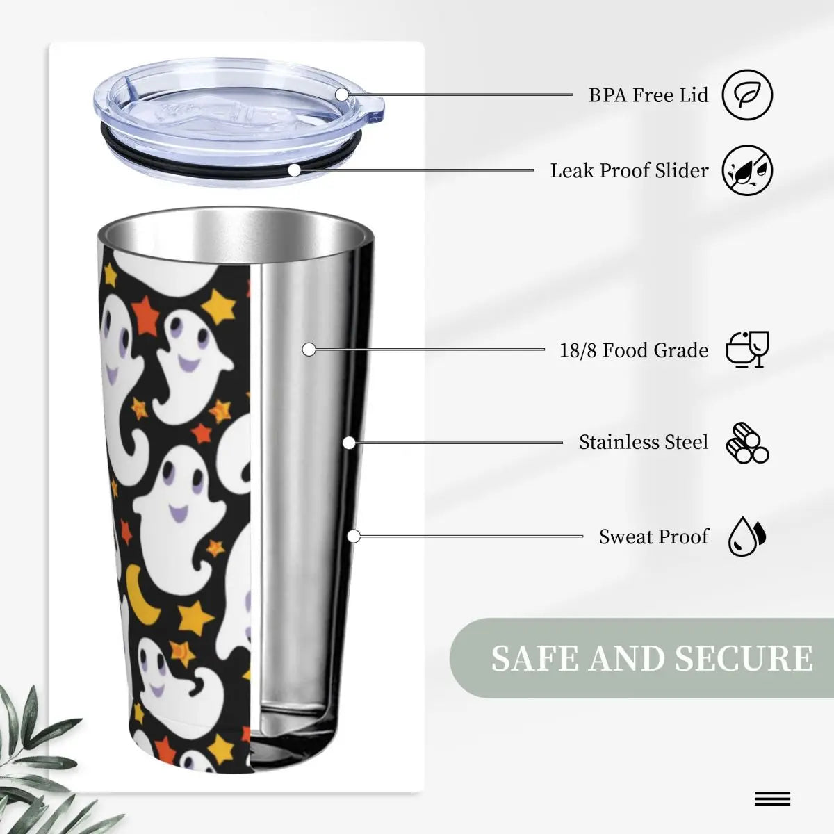 Halloween Ghost Stainless Steel Tumbler