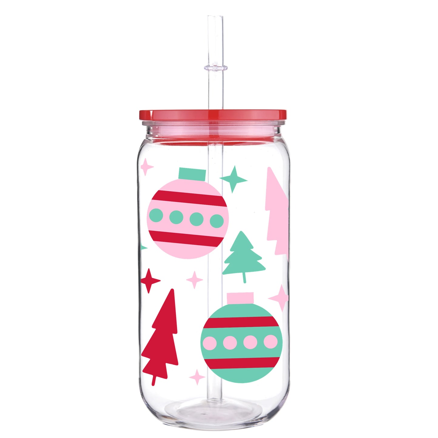 Christmas 16oz Printed Glass Cup - 6 Piece Set