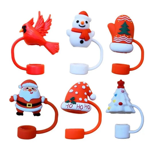 Christmas Cup Topper 6 Pieces Straw Cover