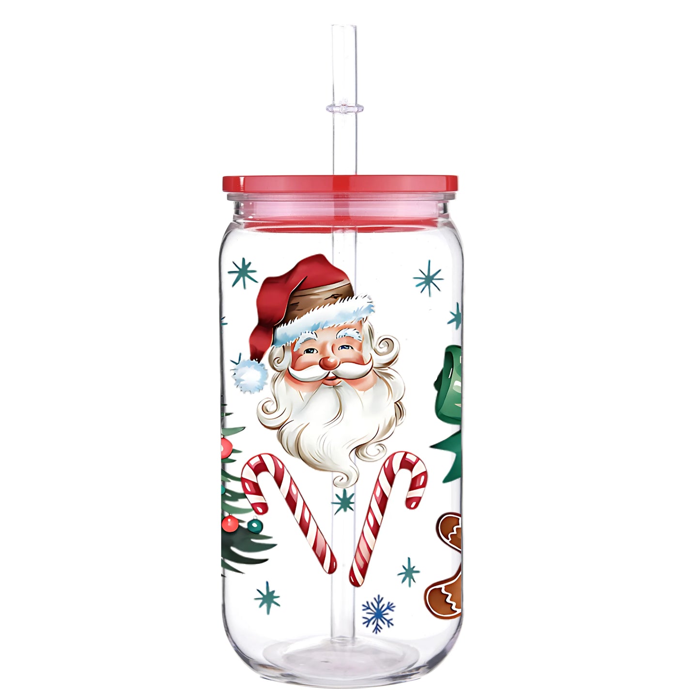 Christmas 16oz Printed Glass Cup - 6 Piece Set
