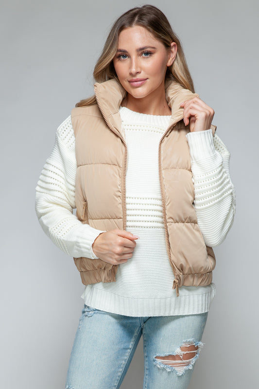 Snobbish Fine Fur Lining Quilted Vest - Celeste    