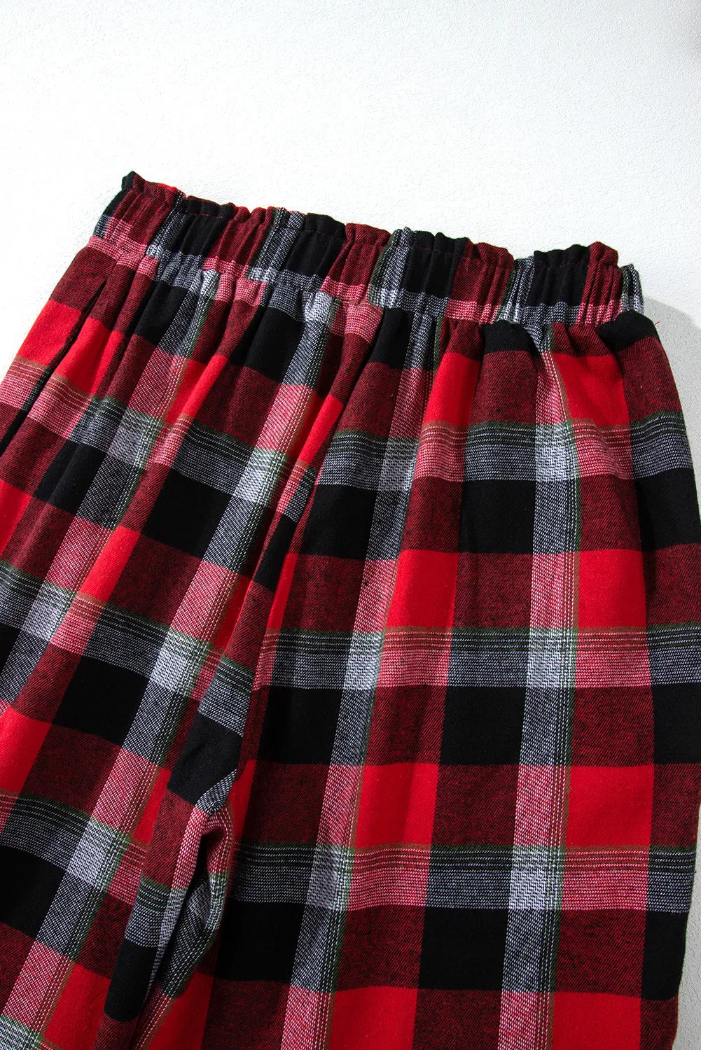 Plaid Long Sleeve Top and Pants Lounge Set - Celeste    