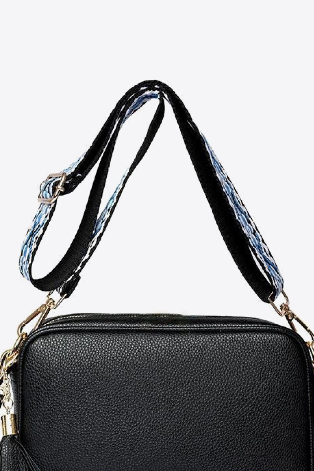 PU Leather Tassel Crossbody Bag - Celeste    