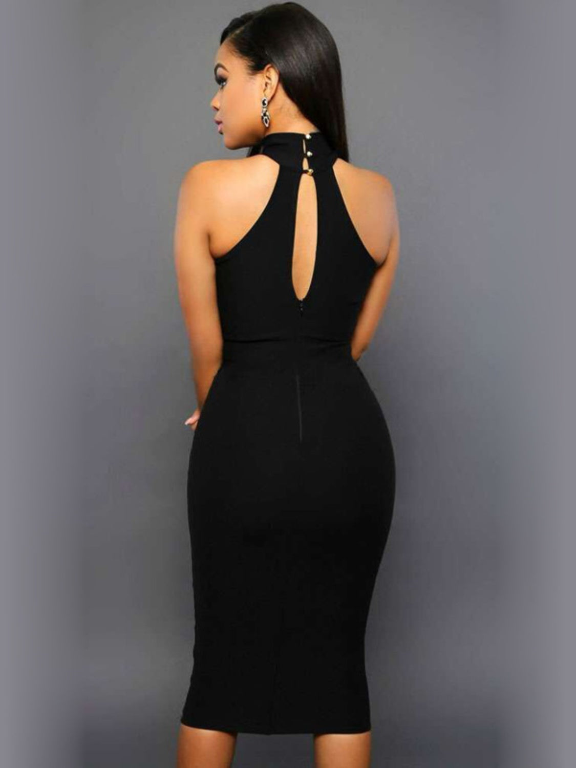 Cutout Grecian Neck Dress - Celeste    