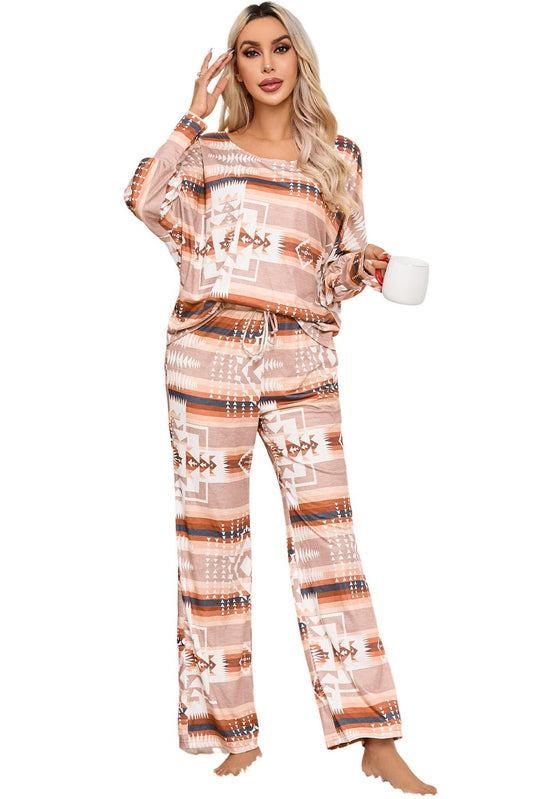 Aztec Print Lounge Outfit - Celeste  Loungewear & Sleepwear/Sleepwear  