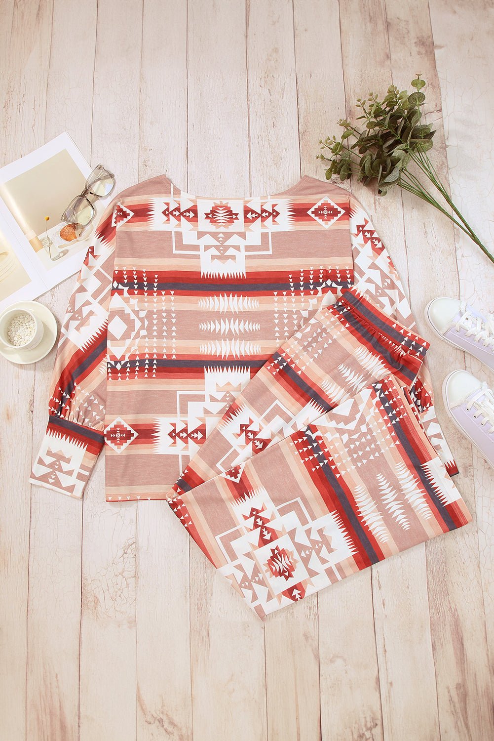 Aztec Print Lounge Outfit - Celeste  Loungewear & Sleepwear/Sleepwear  