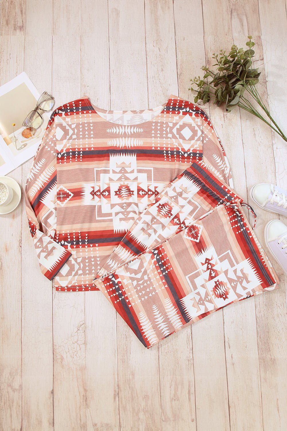 Aztec Print Lounge Outfit - Celeste  Loungewear & Sleepwear/Sleepwear  