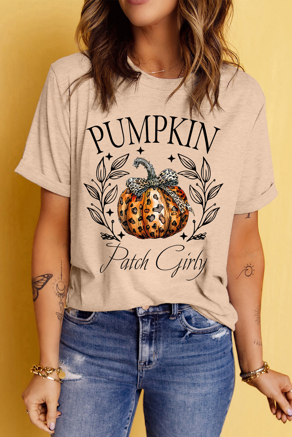Bowknot Pumpkin Shirt - Celeste  Graphic/Graphic Tees  
