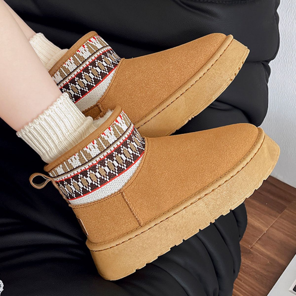 Thermal Suede Platform Boots - Celeste    