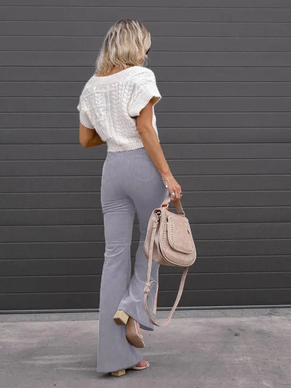 Better Than You - High Waist Casual Pants - Celeste    