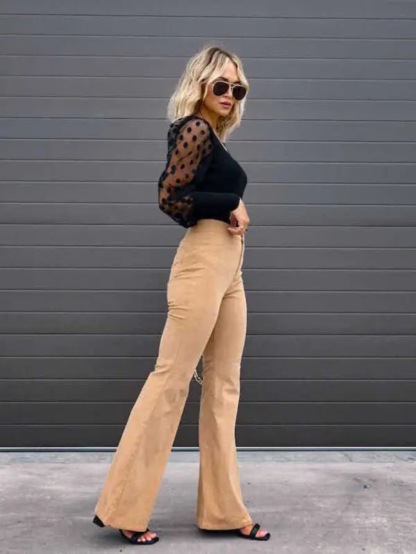 Better Than You - High Waist Casual Pants - Celeste    