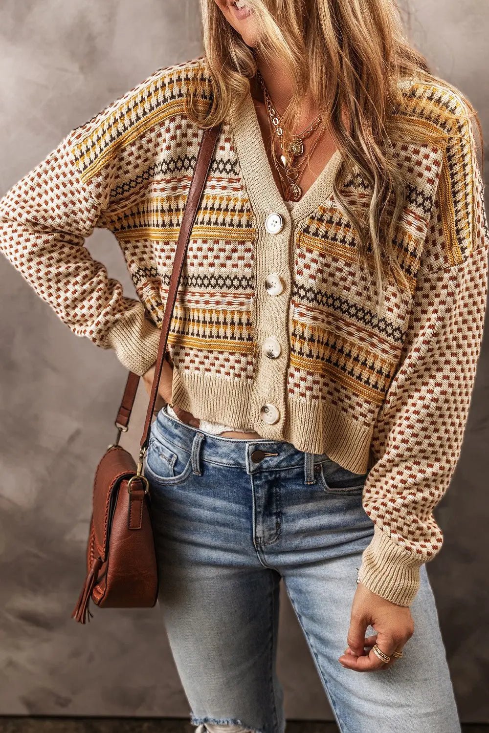 Button Up Long Sleeve Cardigan - Celeste    