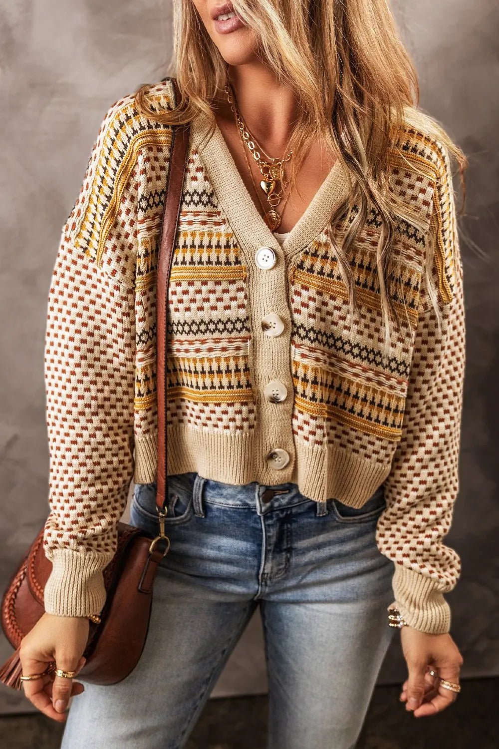 Button Up Long Sleeve Cardigan - Celeste    