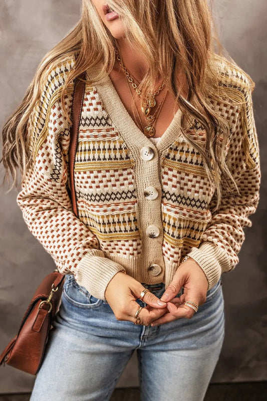 Button Up Long Sleeve Cardigan - Celeste    