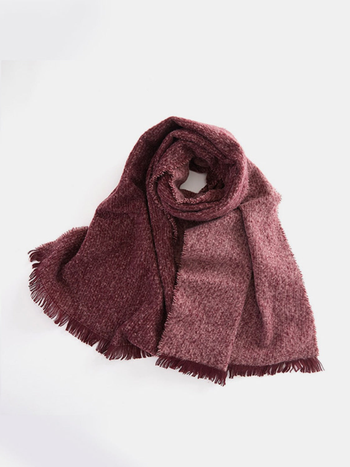 Raw Hem Heathered Polyester Scarf - Celeste    
