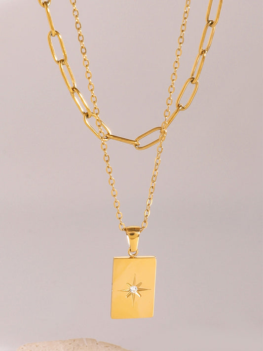 🎁 18K Gold-Plated Stainless Steel Double-Layered Necklace (100% off)