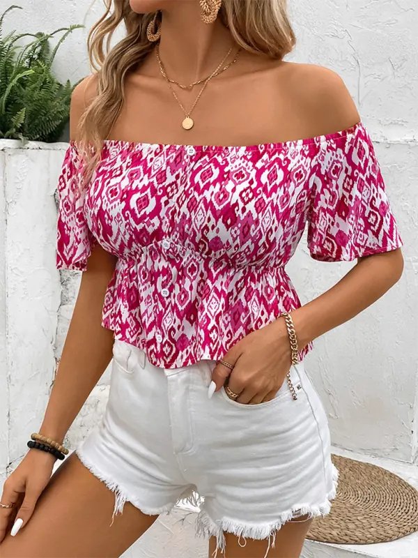 Cropped Off-Shoulder Blouse - Celeste    