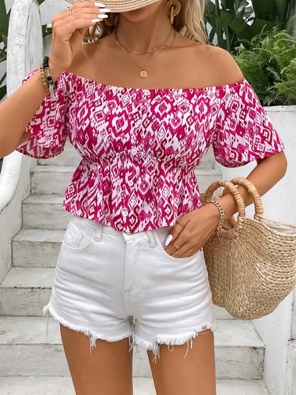 Cropped Off-Shoulder Blouse - Celeste    
