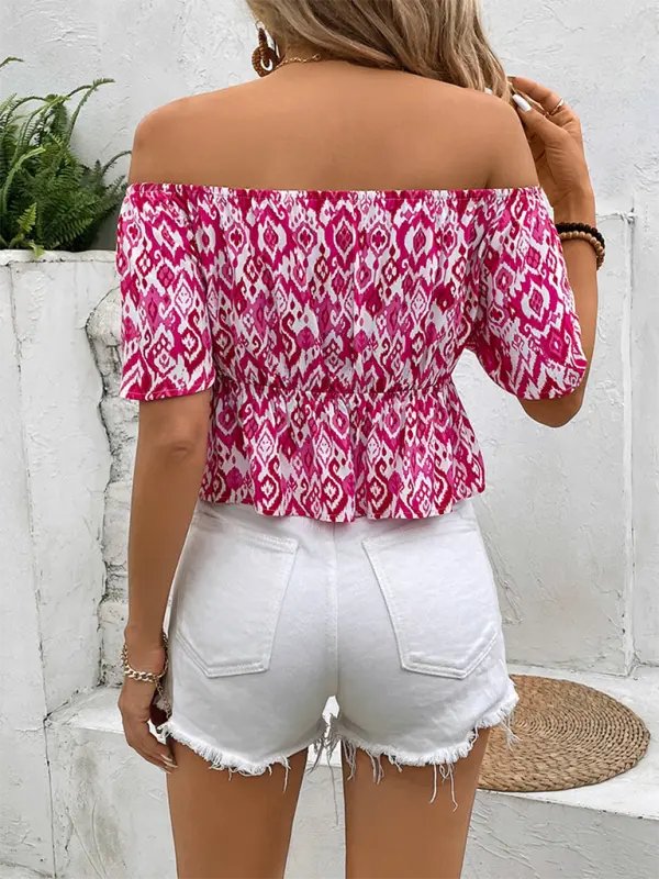 Cropped Off-Shoulder Blouse - Celeste    