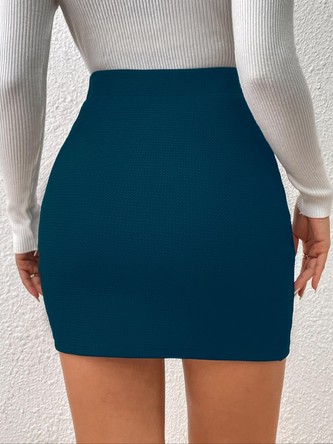 Honey Ruched Elastic Waist Skirt - Celeste    
