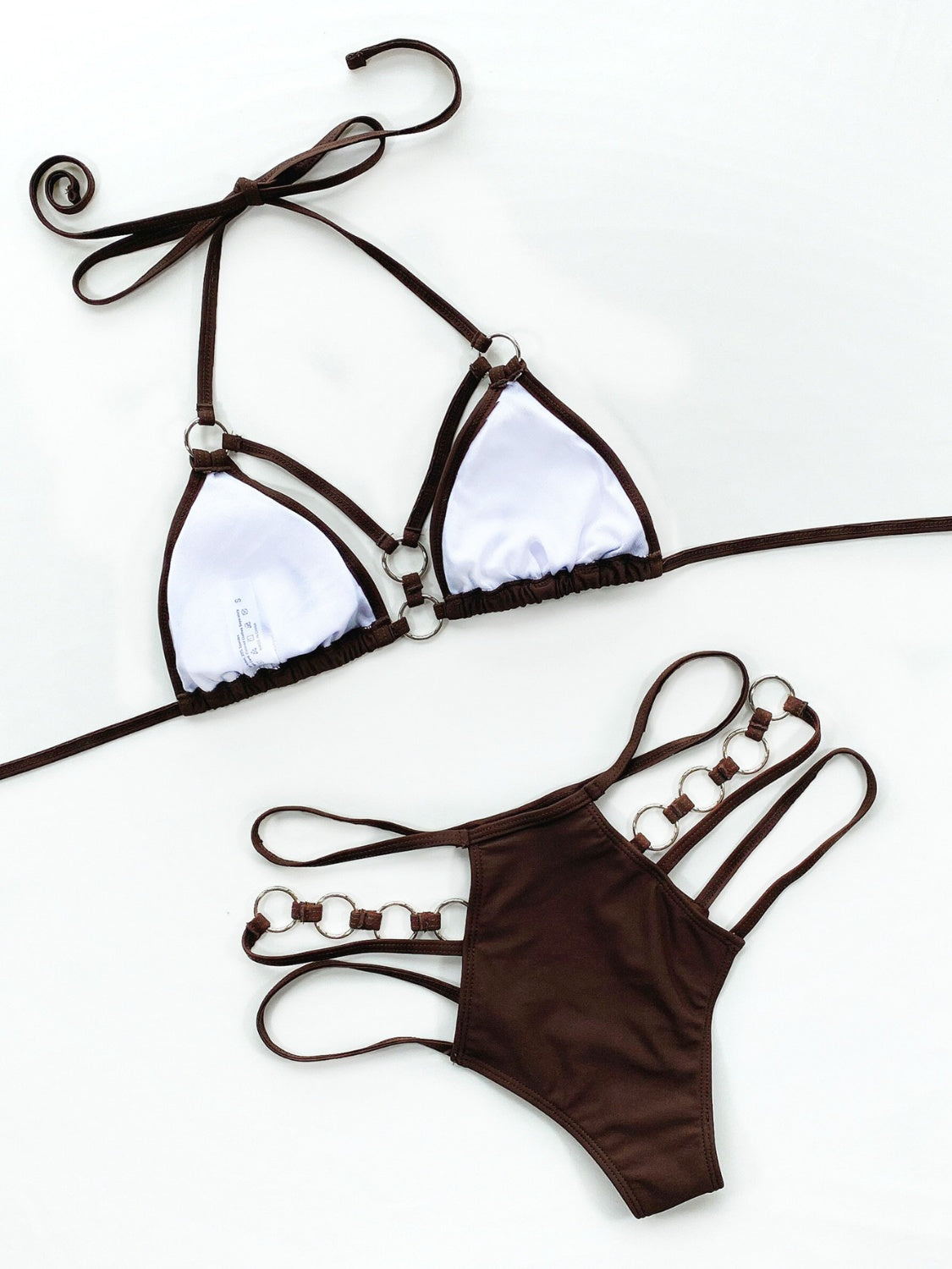 Cutout Halter Neck Two-Piece Bikini Set - Celeste    