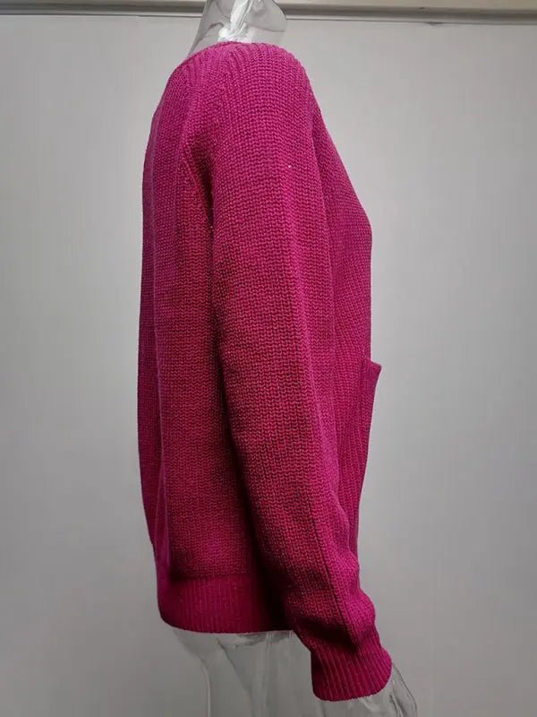 Double Breasted Button-Up Cardigan Sweater - Celeste  Sweater  