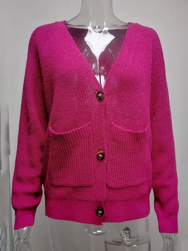 Double Breasted Button-Up Cardigan Sweater - Celeste  Sweater  