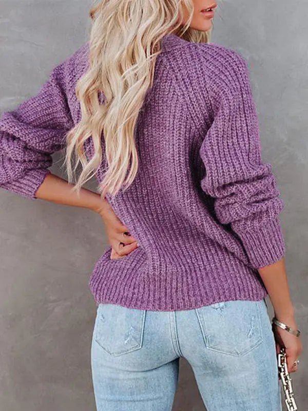 Double Breasted Button-Up Cardigan Sweater - Celeste  Sweater  