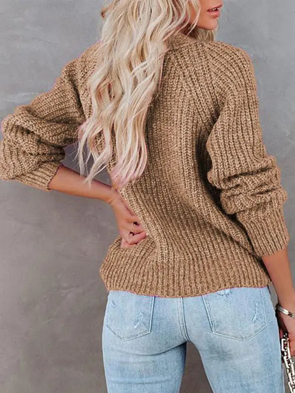 Double Breasted Button-Up Cardigan Sweater - Celeste  Sweater  