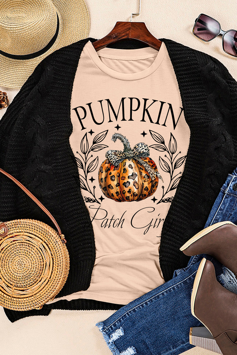 Bowknot Pumpkin Shirt - Celeste  Graphic/Graphic Tees  