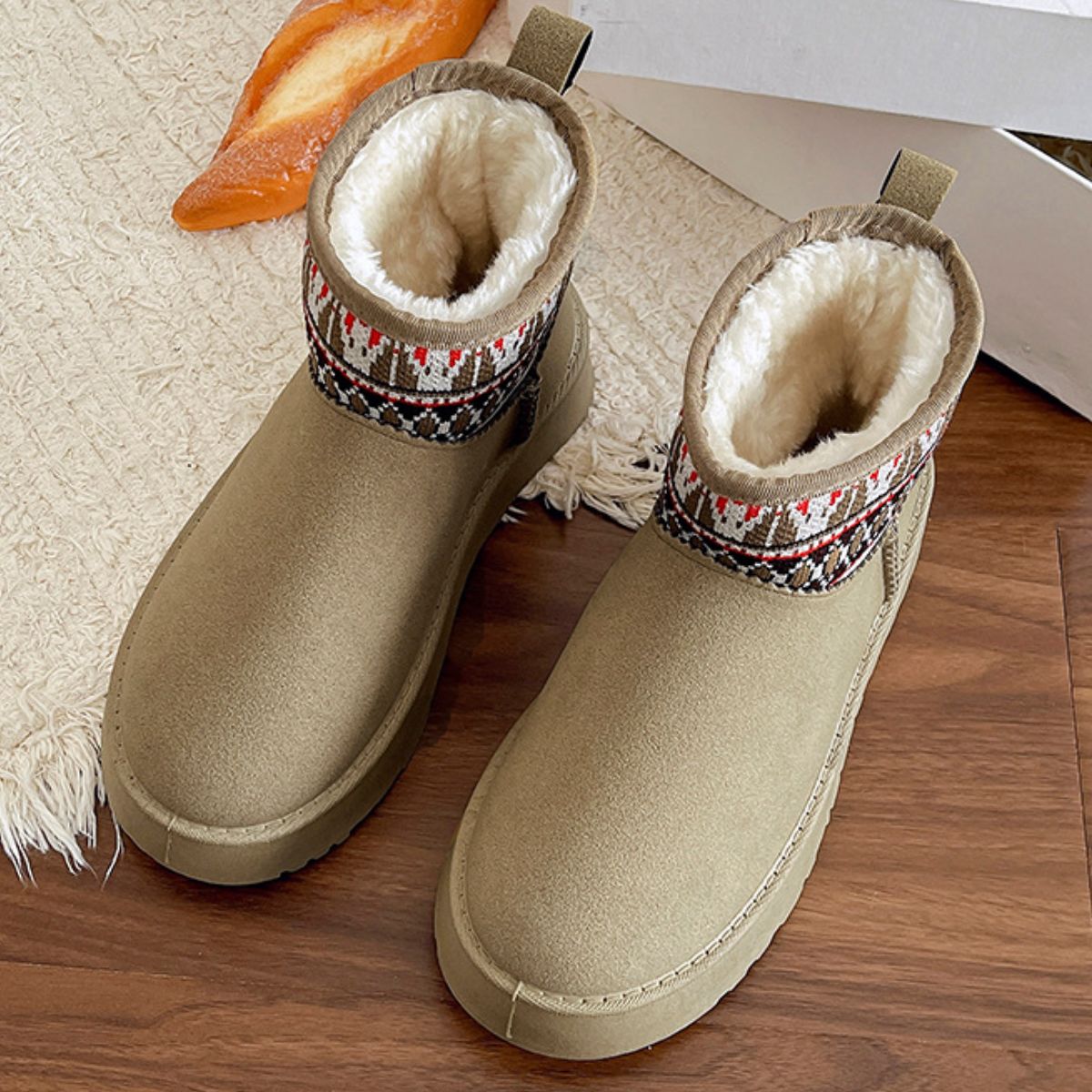 Thermal Suede Platform Boots - Celeste    